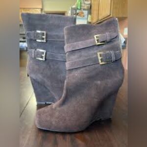 Michael Kors Women's gray Suede Wedge Boots